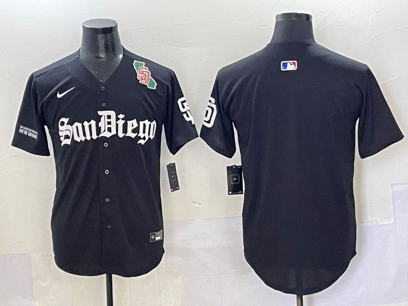 Men 2025 San Diego Padres Blank Black Five generations Joint Name Nike MLB Jersey style 7->san diego padres->MLB Jersey
